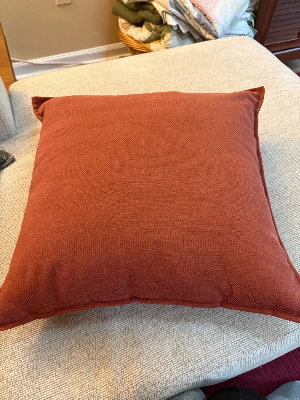 Rust Red Square Throw Pillow